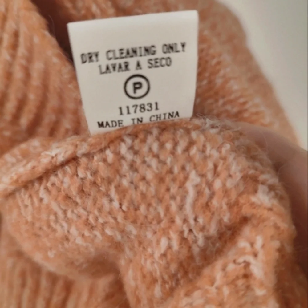 Pink Clover Women's Long Sleeve Light Orange Sweater